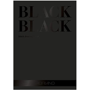 BLOCCO CARTA DA DISEGNO GRANA LISCIA A4 CM 21 X 29,7 GR MQ 300 FABRIANO BLACK BLACK