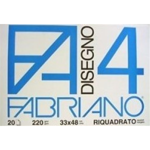ALBUM DA DISEGNO FABRIANO F4 LISCIO RIQUADRATO 24 X 33 CM 220 GR MQ