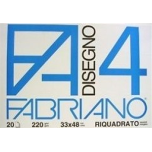 ALBUM DA DISEGNO FABRIANO F4 LISCIO RIQUADRATO 33 X 48 CM 220 GR MQ